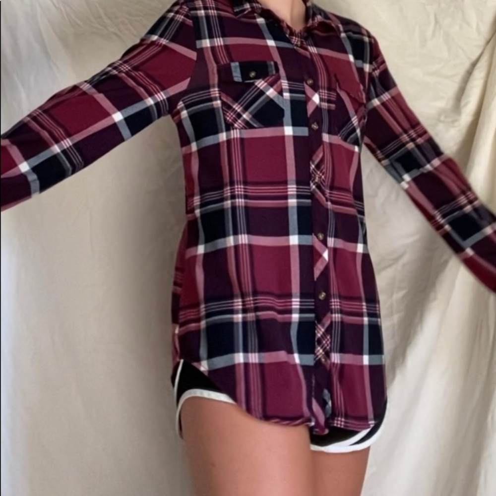 Juniors Passport button up flannel size L